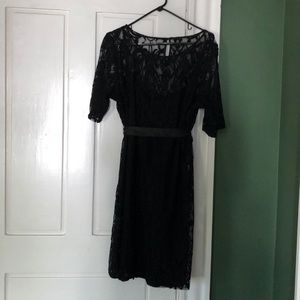 Black lace maternity dress
